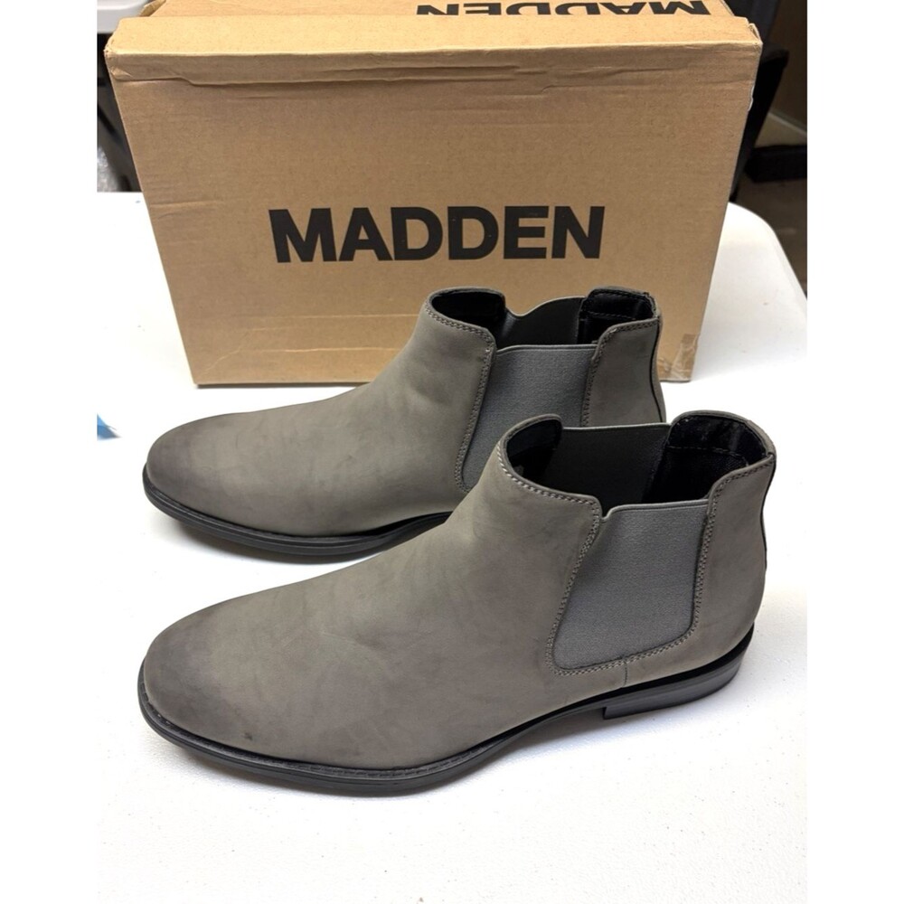 Madden Men's Maxxin Mid Height Chelsea Boot Sz 11 Grey Distressed NIB from Macys